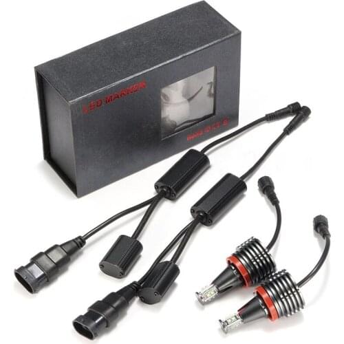 2pcs 80W Canbus LED Angel Eyes Halo Light Bulb For BMW E90 E92 E82 E60 E70 X5 X6