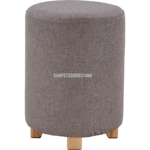 Solid Wood Shoe Changing Stool Low Stool Clothing Store Fitting Room Stool Cloth Round Stool Soft Sofa Stool Family Living Room