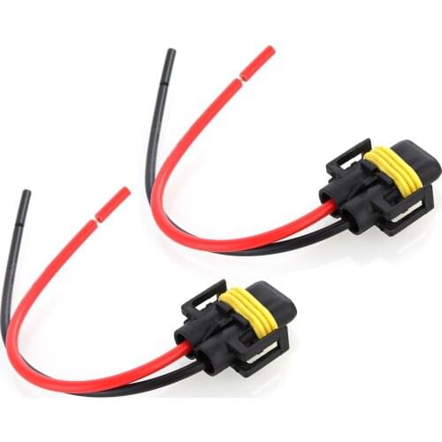 High Quality Durable 2Pcs Car Headlight Fog Light Ceramic Bulb Holders Connector 9cm Wire For Reste 12v&24v Vehicles