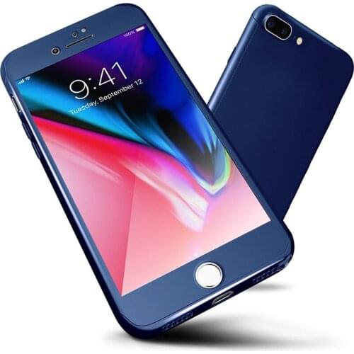 Zeallion For iPhone 12 11 Pro Max X XR XS MAX 5 SE 6 7 8 Plus Case 360 Degree Full Body Protection Hard PC With Tempered Glass