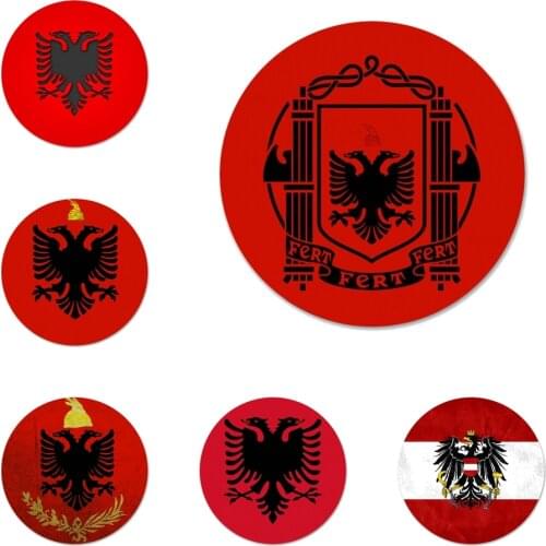 58mm Retro Al Albania Flag Eagle Icons Pins Badge Decoration Brooches Metal Badges For Clothes Backpack Decoration