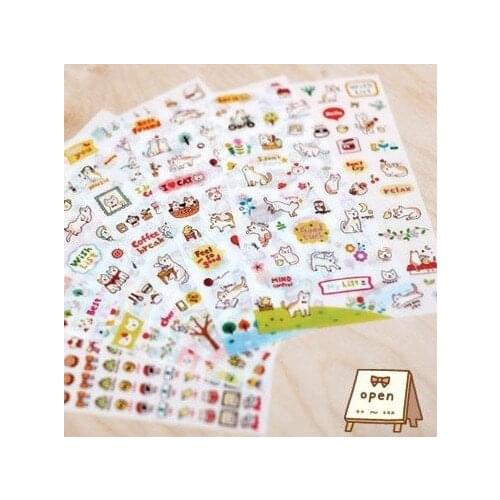 1pack/lot Cute Little Cat Decorative Sticker Diary Mobile Planner DIY Stickers PVC Transparent Postcard Decor
