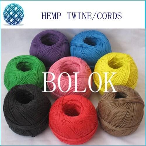 12 color 100% hemp cord (60pcs/lot)100m/ball,hemp rope, hemp twine cord used in all kinds packing by free shipping