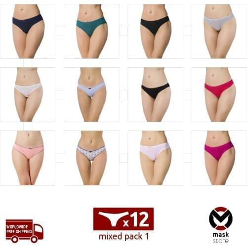 12 PCS/Set New 2021 Cotton Sexy Panties for Women Underpants Briefs Underwear Pantys Lingerie 40 Different Colors and Patterns