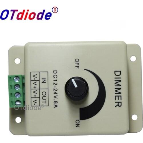 12V 24V LED Dimmer Switch 8A Voltage Regulator Adjustable Controller for LED Strip Light Lamp