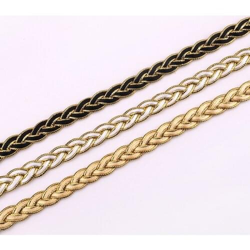 2 yards Gold braid lace Dress Home Textile Decorative Edge Handmade Quality Lace Ribbon of Accessories