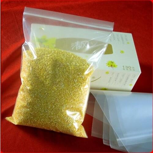 Almacenamiento Comida 50pcs 17x25cm 200microns Thickness Zipper Plastic Transparent Bag lock Clear Packaging Package Bags