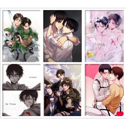 5D DIY Diamond Painting Japan Anime Cartoon Attack On Titan BL Eren X Levi Diamond Mosaic Embroidery Cross Stitch Art Home Decor
