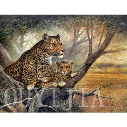 OUYIJIA5d DIY Diamond Painting Animal leopard Full Square Round Rhinestone Embroidery Cross Stitch Craft Tool Set