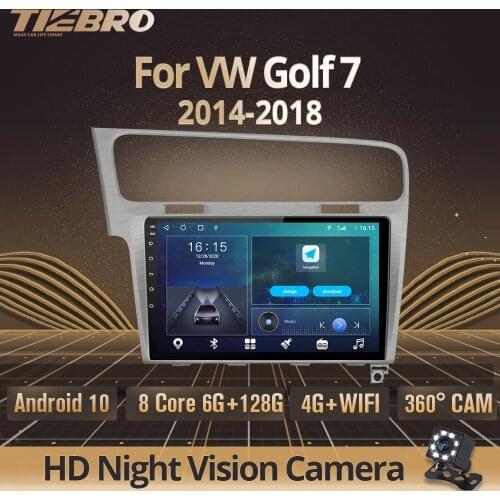 TIEBRO 2 Din Android 10.0 Car Radio For VW Golf 7 2014-2018 Car Multimedia Player Autoradio DSP Navigation GPS DSP NO 2 Din DVD