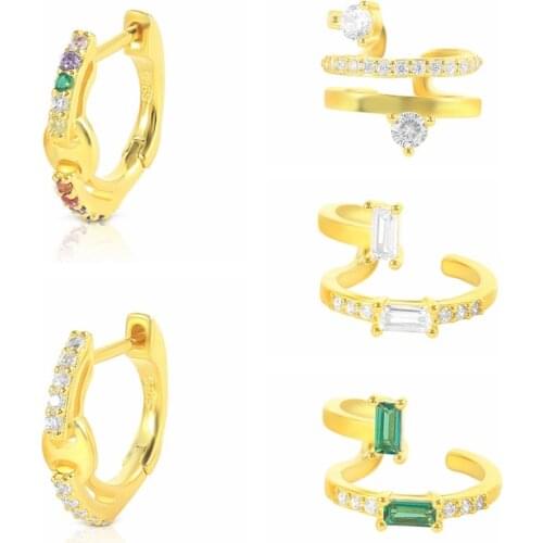 BOKAO 2021 Trend Pendientes Plata 925 Colored Crystal Drop Earrings Piercing Aretes Woman Jewelry Bijoux Femme Серьги Joyero CZ