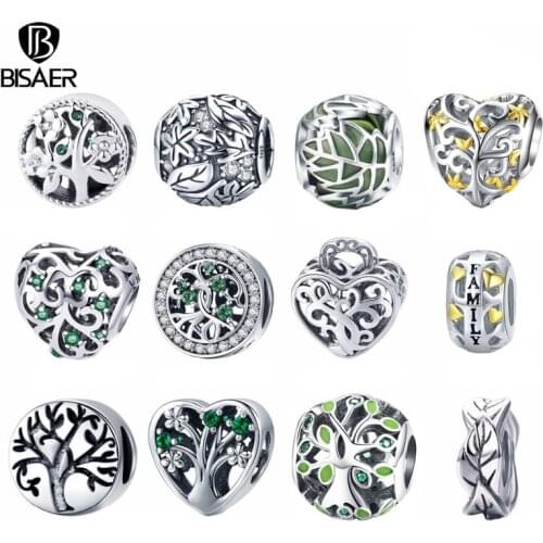 Tree Of Life 925 Sterling Silver Tree Of Life Family Tree Charms Beads fit BISAER Charm Bracelet DIY beads 925 Silver Jewelry