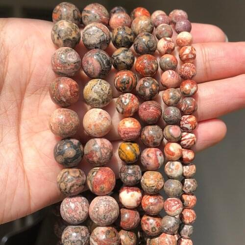 Natural Stone Leopard Skin Jaspers Round Loose Spacer Beads For Jewelry Making DIY Bracelet Charms Accessories15'' 4/6/8/10/12mm