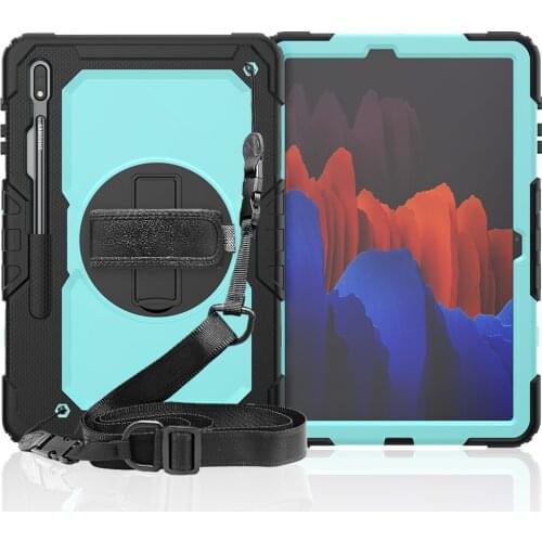 Case For Samsung Galaxy Tab S7 Plus T970 T975 2020 12.4''Heavy Duty Armor with Shoulder Strap Kids Hybrid Shockproof Stand Cover