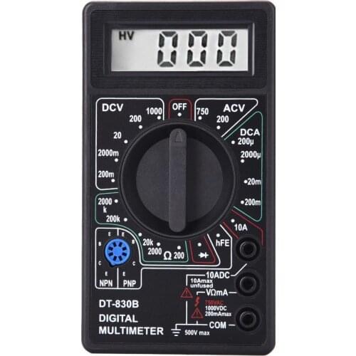 DT-830B Mini Digital Multimeter Voltage Ampere Meter Test Probe AC/DC Voltage Ohm Current Resistance Multi Tester With Buzzer J3
