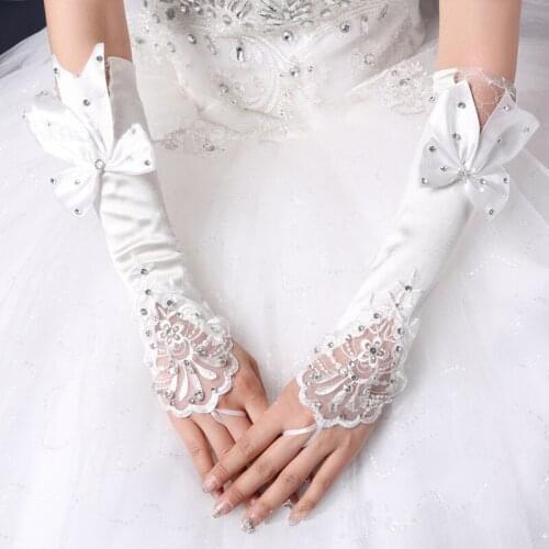 Kid child flower girl long gloves student lace glove costume gloves dacning glove wholesale