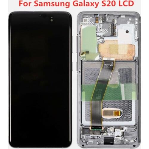 For Samsung Galaxy S20 LCD G980, G980F, G980F/DS, with Frame Display Touch Screen Digitizer with Line or with Black Dots