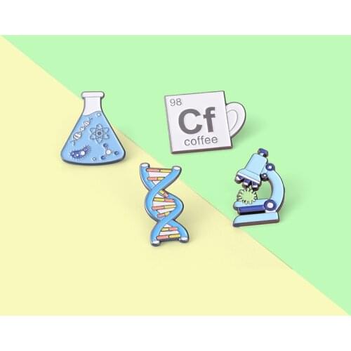 Experimental Apparatus Enamel Pins Conical Flask Microscope Brooches Badge Accessories Backpack Gift for People Who Love Science