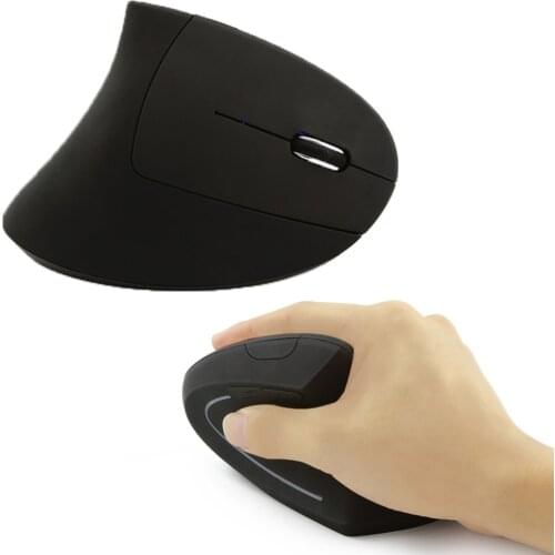 2.4GHz Ergonomic Vertical Wireless Optical Mice with USB Receiver For Desktop PC Laptop (Black)