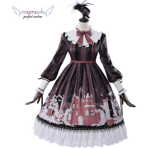 Daily clothes Sweet Love Lolita peakswoods ladybee snow girl long sleeve black op dress sets Lolita One Piece Dress