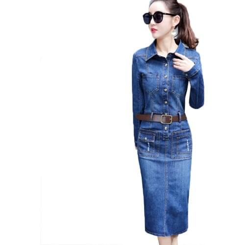 JTTYYK Fashion Denim Dresses