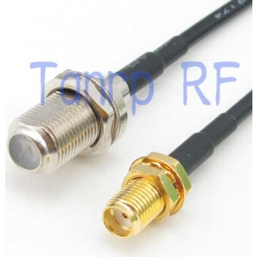 50CM Pigtail coaxial jumper cable RG174 extension cord 20in F female jack to SMA female jack RF connector adapter