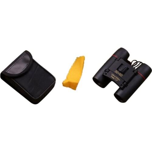 Small Folding Binoculars Mini Binoculars 30X60 Wide Angle Portable Low Light Level Night Pocket Binoculars