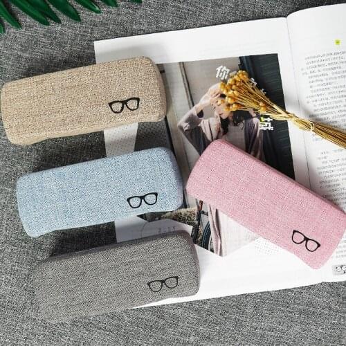 Colorful Linen Glasses Case For Women Men Waterproof Hard Frame Eyeglass Box Reading Glasses Spectacle Cases Accessories