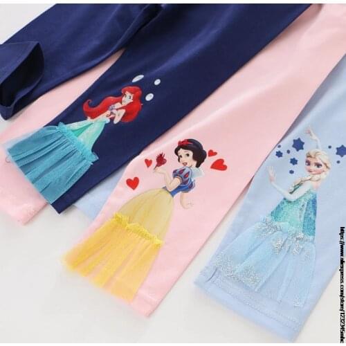 Disney Toddlers Girls Legging Fashion Princess Frozen Trousers New Fashion Baby Girls Clothes 7-point pants Summer Cotton Wear