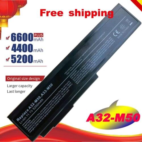 M50 6cell Battery For Asus N53S N53J N53JQ N61V n61w N43 A32-N61 A32-M50 Black,Free shipping