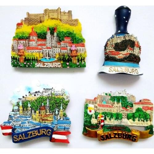 Hot Sale Hand-painted Salzburg, Austria 3D Fridge Magnets Travel Souvenirs Refrigerator Magnetic Stickers Home Decoration