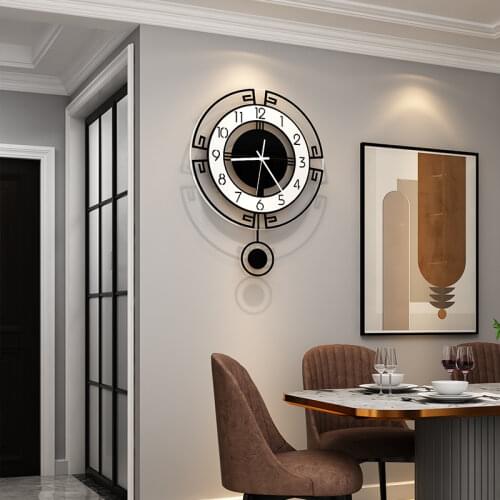 MEISD Pendulum Wall Clock Large Quartz Mute Hanging Traditional Vintage Watch Black Living Room Horloge Home Decor Free Shipping