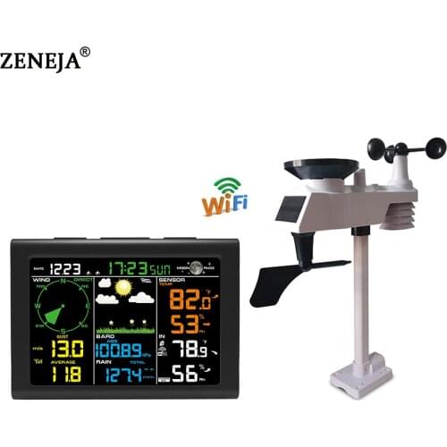 Weather Station with WiFi Wireless Outdoor Sensor Rain Gauge Wind Gauge Humidity Professional Weather Forecast