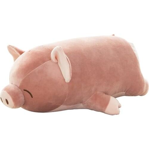 Lovely soft cartoon piggy plush doll big stuffed animal lying pig sleeping pillow baby gift decoration 31inch 80cm