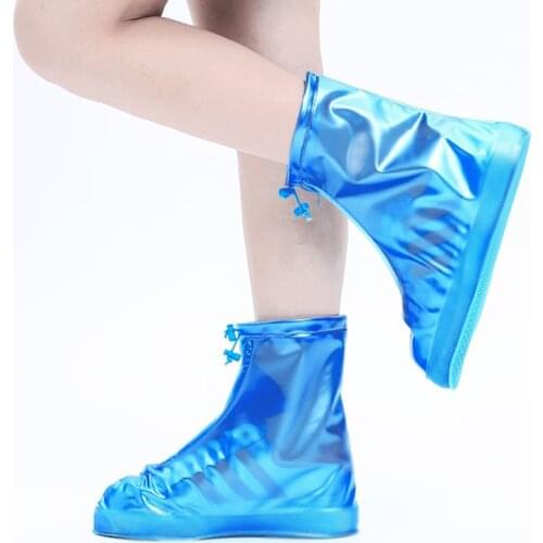 Slip-resistant Rain Boots Women Waterproof Shoe Covers PVC Rubber Men Shoes Covering Shoe Protector For Indoor Outdoor Camping