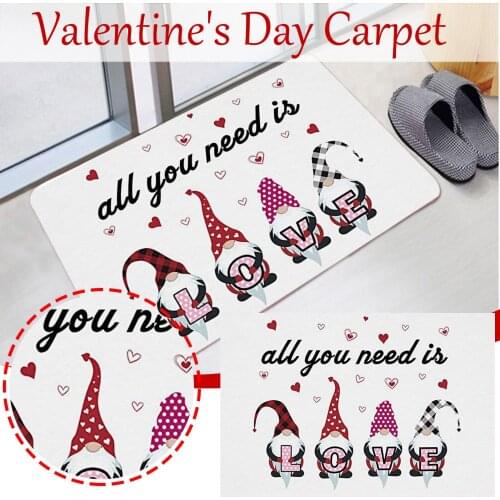 Valentines Day non-slip restaurant pad home porch pad entrance door mat rectangular corridor area carpet kitchen mat
