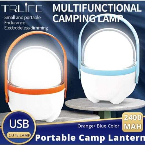 2400mah Portable LED Lanterns Outdoor Tent Camping Light USB Rechargeable Emergency Hook Lights Bulb Stepless Dimming forFishing