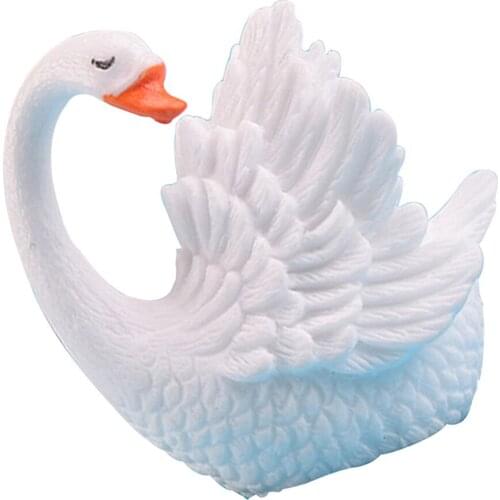 Lovely Swan Statue Artificial Animal Figurine Ornaments for Tabletop Shelf