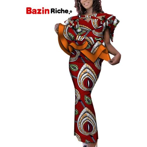 Plus Size Dashiki African Women Skirt Suit Party WY6849