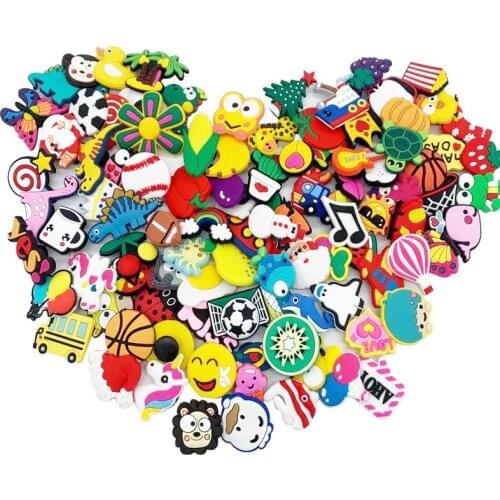 100pcs Cute Animals Sport Music PVC for Crocs Charms Shoes Decorations Accessories Kawaii Slippers Backpack Women for Croc Jibz