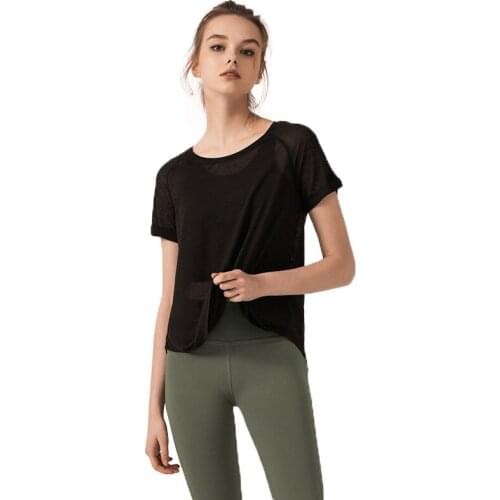 Sports Breathable Women T-shirt Slim Solid Sports Elasticity Running Fitness Quick-drying Short-sleeved Tshirt Girl Top