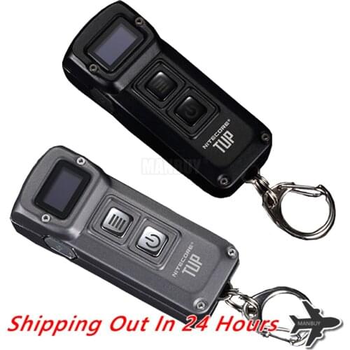 Nitecore TUP LED Keychain Light CREE XP-L HD V6 1000 LMs OLED Display build-in 1200mAh Battery Pack USB Rechargeable Flashlights
