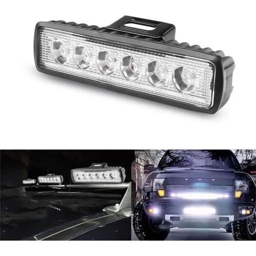 6 LED 18W Work Light Bar 12~24V LED Spotlight Flood Lamp Fog Offroad Car Light For SUV Tractor Truck Fog Working Light Atv