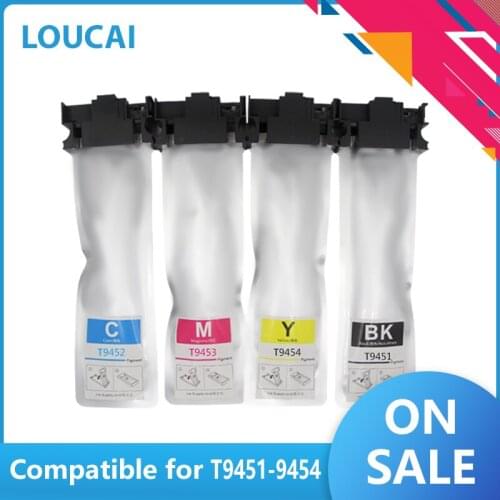 T9451-T9454 cartridges For Epson WorkForce Pro WF C5290 C5790 WF-C5210 WF-C5710 printer ink bag with chip and pigment ink