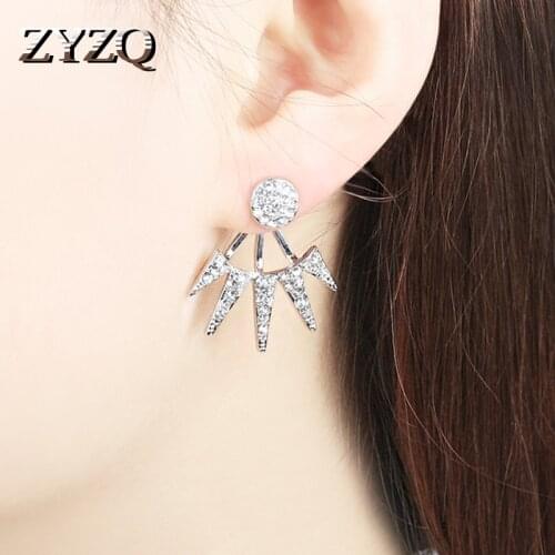 ZYZQ Retro Triangle Shape Drop Earrings For Women Brilliant Bridal Wedding Jewelry Elegant Female Dangle Earring Fine Gift