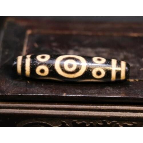 Magic Power Tibetan Old Agate Black White Unique 11 Eye dZi Bead Amulet Pendant Timestown