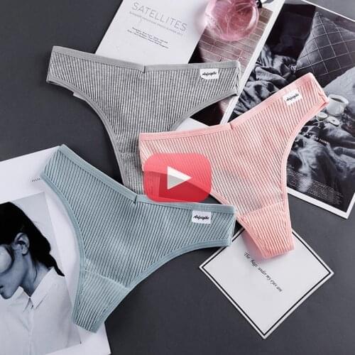 G-string Panties Cotton Womens Underwear Comfortable Casual T back Female Solid Color Low Waist Thong Intimate Lingerie