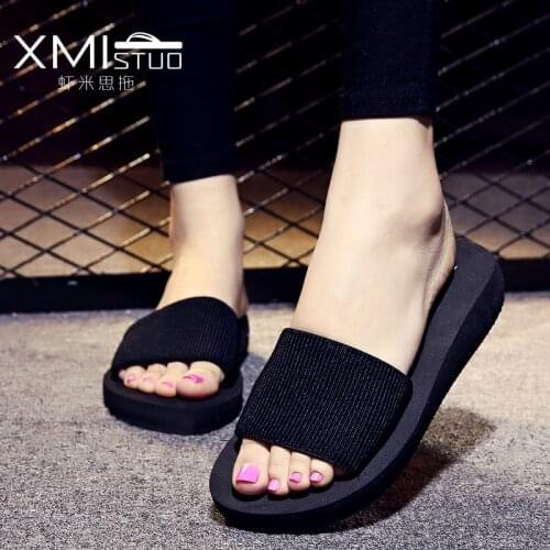3cm High Heel Womens Slippers Summer Flip Flops Beach Cool Womens Slippers with Beach Slippers Women Womens Slippers Indoor