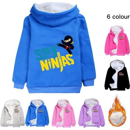 SPY NINJAS Winter Cotton Wool Jacket Boy Hoodie Childrens Clothing Girl Hooded Warm Jacket Windbreaker Big Childrens Jacket