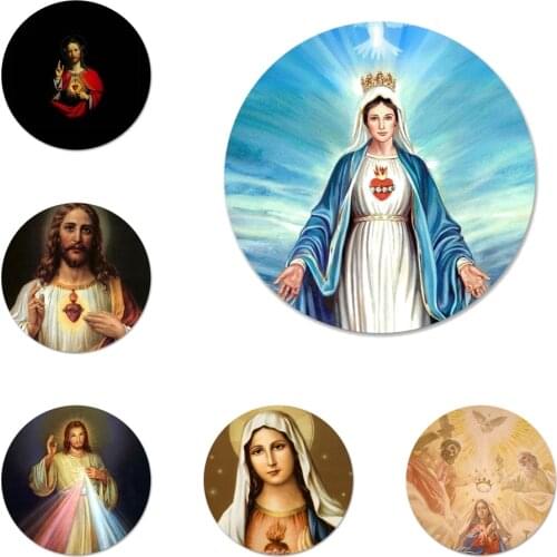 Virgin Mary Christian Icons Pins Badge Decoration Brooches Metal Badges For Backpack Decoration